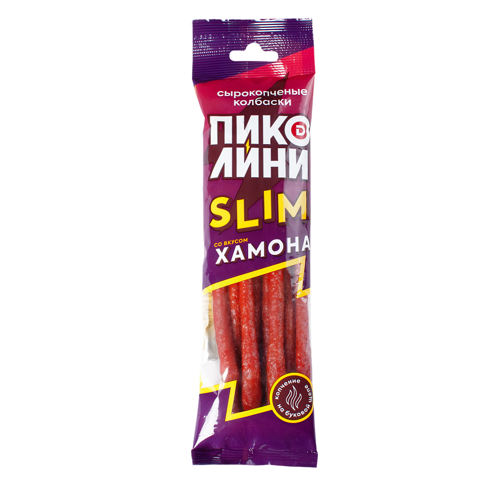 Колбаски полусухие Пиколини слим со вкусом хамона